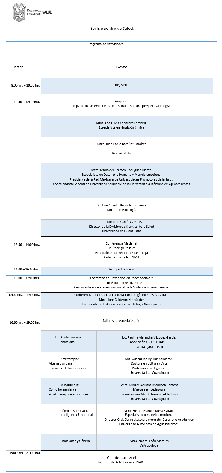 Programa encuentro salud