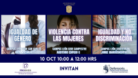 Charlas: Igualdad de género, Violencia contra las mujeres e Igualdad y no discriminación