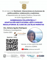 Gobernanza policéntrica y adaptación institucional ante choques regulatorios: el caso de las Islas Marietas