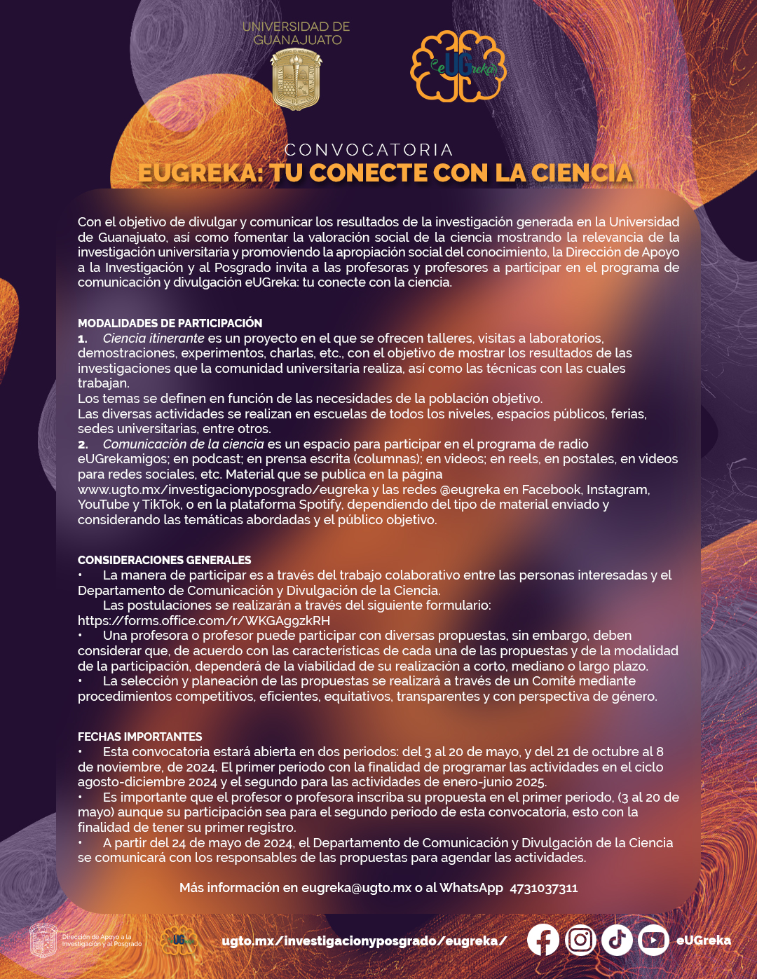 Convocatoria eugreka 2024final