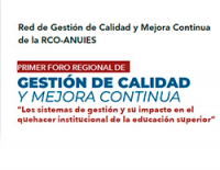 Primer Foro Regional de Gestión de Calidad y Mejora Continua