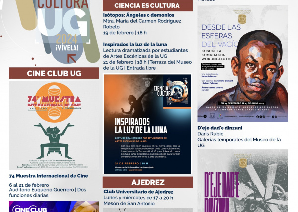 Música, charla, teatro y exposiciones trae la Agenda Cultural UG en febrero