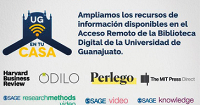 A través del sitio UG en tu casa, Universidad de Guanajuato amplía oferta de recursos académicos digitales de libre acceso para la comunidad universitaria  