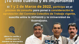 Convoca la ASPAAUG a participar en el proceso de votación para legitimación del contrato colectivo de trabajo 