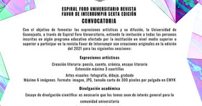 UG invita a su comunidad a participar en la sexta edición de la revista “Favor de interrumpir” 