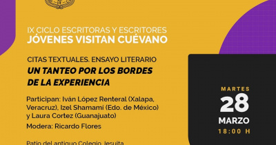 Alistan IX edición del ciclo Jóvenes escritores Visitan Cuevano 