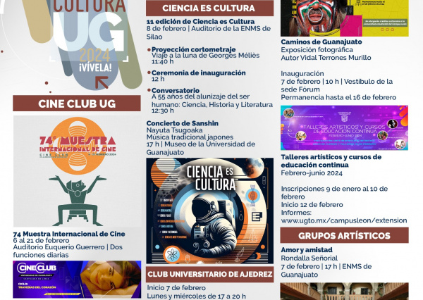 Cine, música y fotografía se hacen presentes en los primeros días de febrero de la ACUG