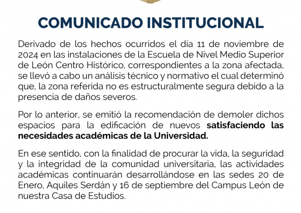 Comunicado Institucional 