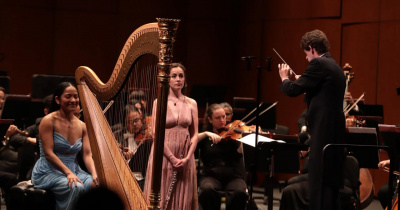 Conversan arpa y flauta en el concierto de la OSUG