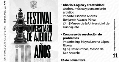 Conciertos, exposiciones y ajedrez llenan de arte esta semana a Guanajuato