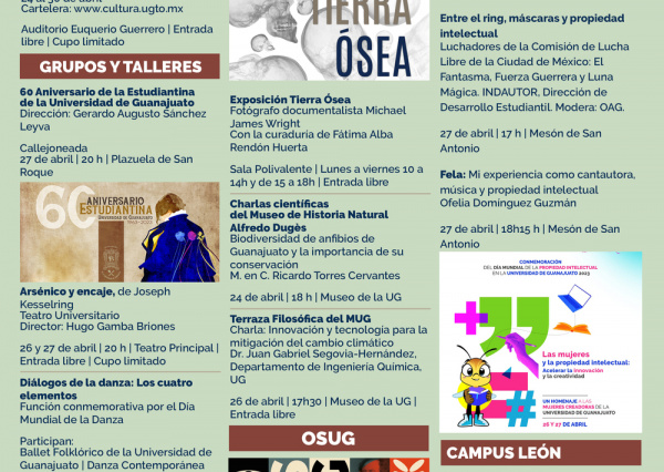 La UG invita a sus diversas actividades culturales