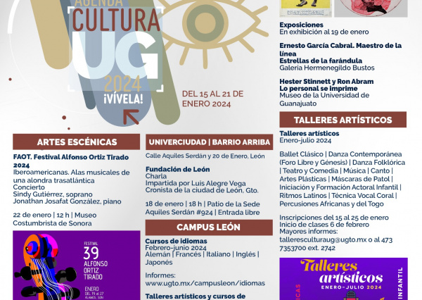 ¡Vive la Agenda Cultura UG! Con cursos, talleres, arte, historia y más   