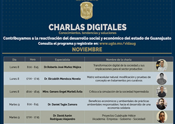 Charlas Digitales UG, una contribución desde la academia a la reactivación del desarrollo económico y social 