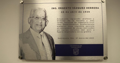 UG realiza nominación de Claustro Académico “Ing. Ernesto Vázquez Herrera” a la Sala de Juntas en la División de Ingenierías 