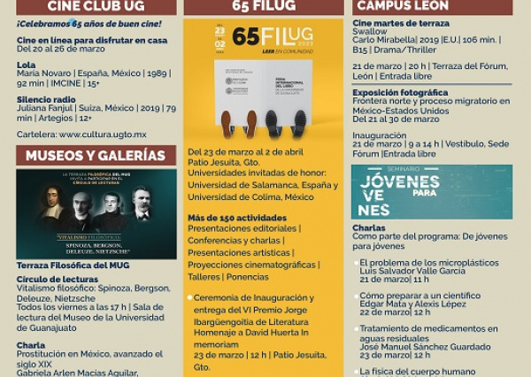 FILUG encabeza actividades en la agenda cultural de marzo 
