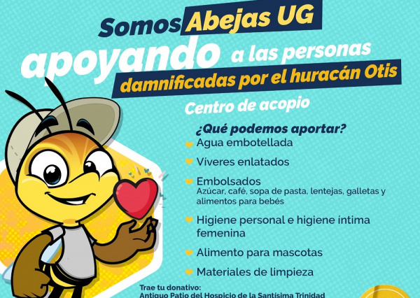 Comunidad UG se une a recaudación de víveres para víctimas del huracán Otis