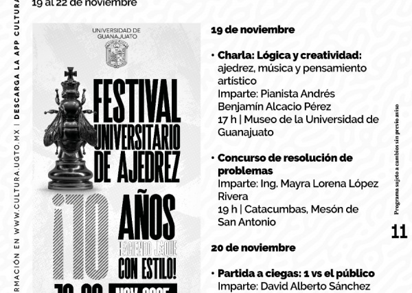 Conciertos, exposiciones y ajedrez llenan de arte esta semana a Guanajuato