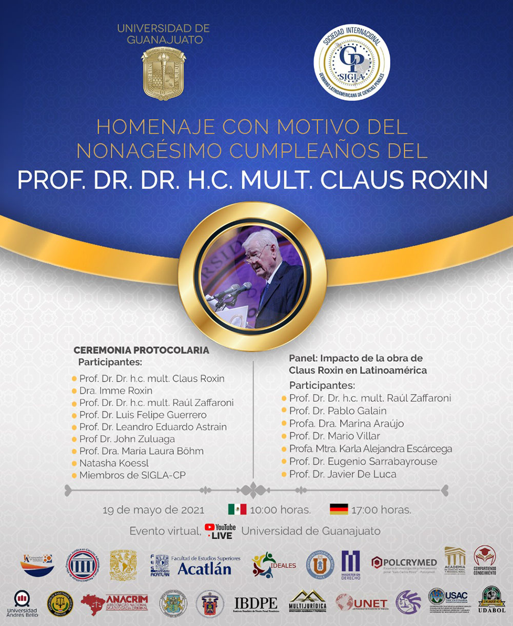 Homenajea comunidad jurídica internacional al profesor Claus Roxin
