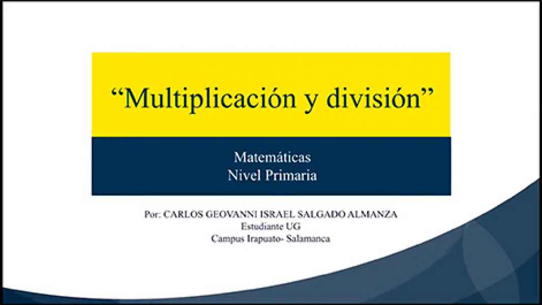 MULTIPLICACIN Y DIVISIN VIDEO EDUCATIVO NIVEL PRIMARIA